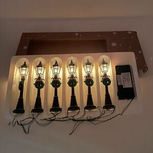 NEW Village Square Set of 6 Lighted Street Lamps Mervyns 2001